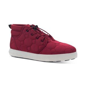 Sun Stone Men's Fin Quilted Lace-Up Puffer Boots Red